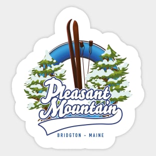 Pleasant Mountain Ski Bridgton ski poster Sticker